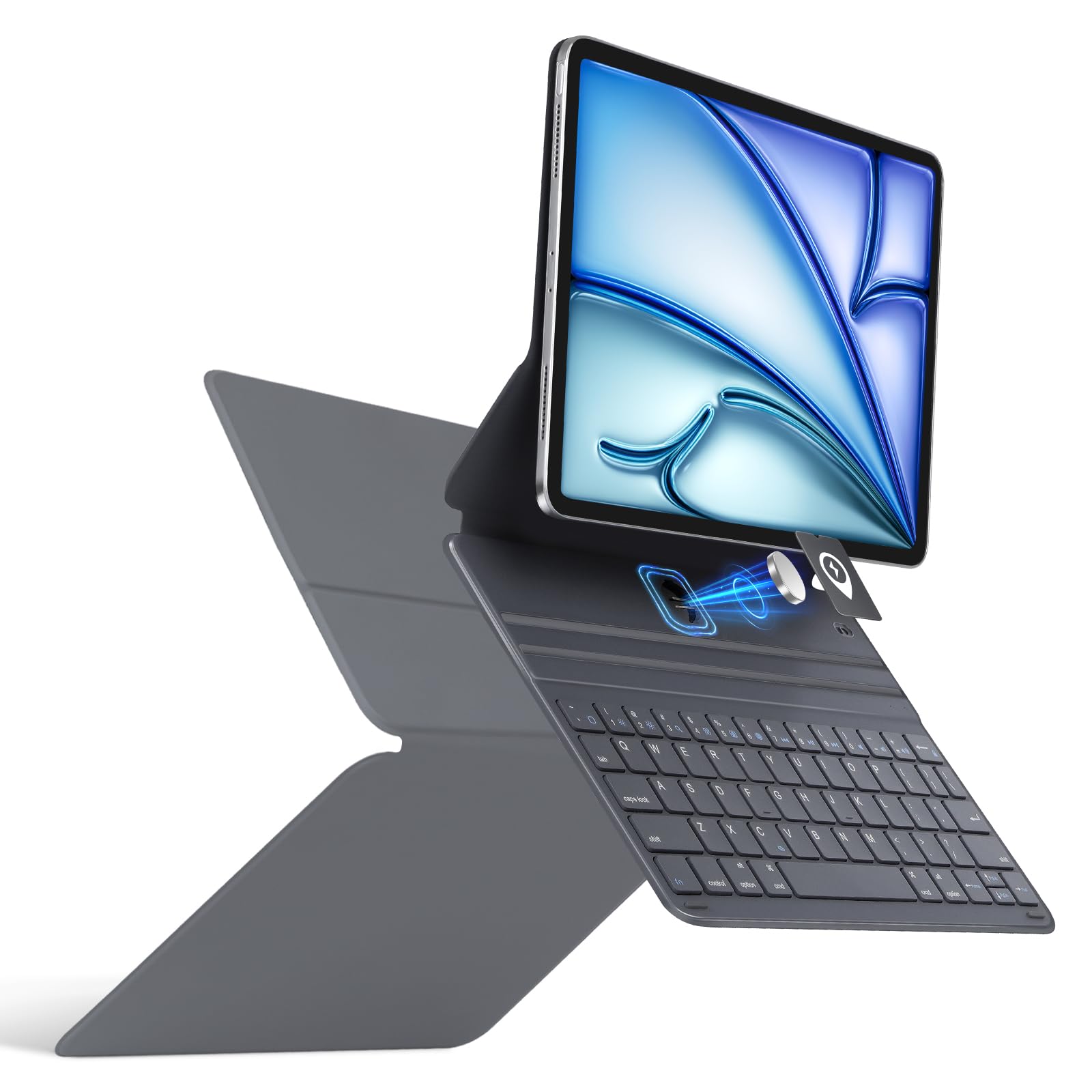 Ultra Slim Folio & 365-Day Battery Life iPad Keyboard Case for